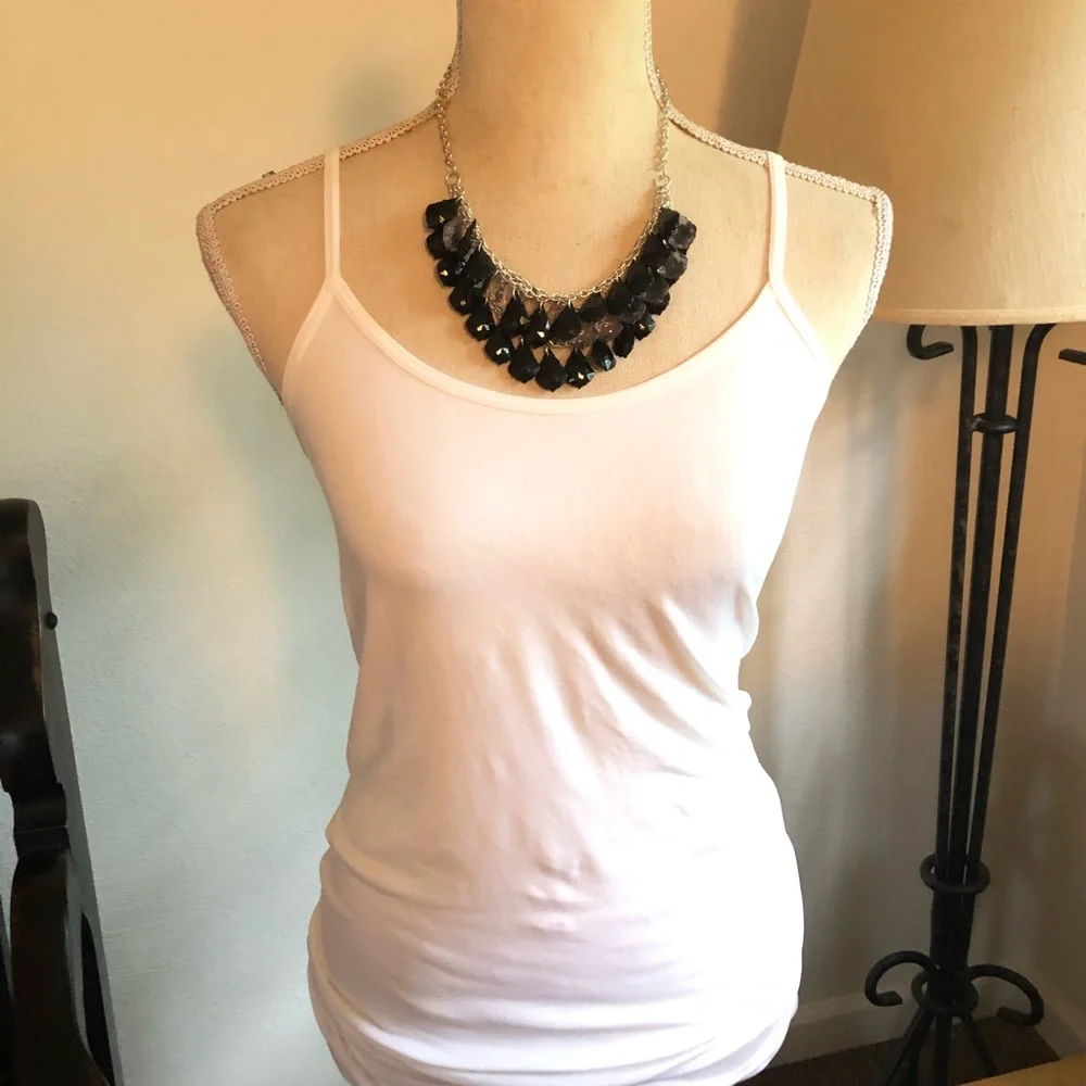 Triple row faceted chandelier gem layered elegant necklace